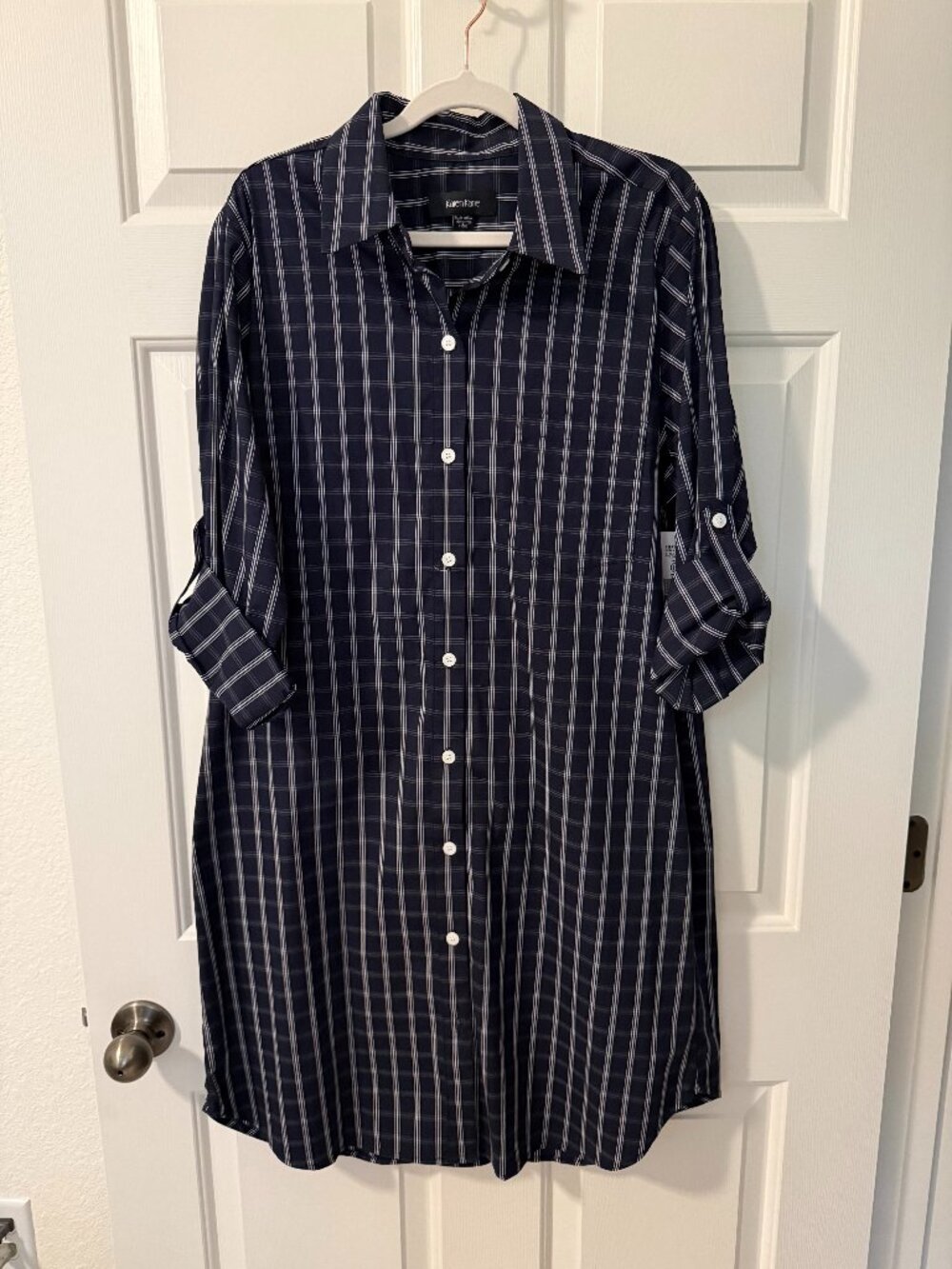 NWT Karen Kane Check Shirtdress - Large